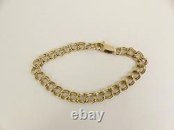 9ct Gold Curb Bracelet Double link Hallmarked 7 3/4'' 10.2 grams with gift box