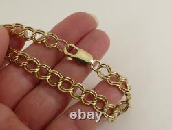 9ct Gold Curb Bracelet Double link Hallmarked 7 3/4'' 10.2 grams with gift box