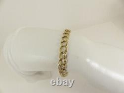 9ct Gold Curb Bracelet Double link Hallmarked 7 3/4'' 10.2 grams with gift box