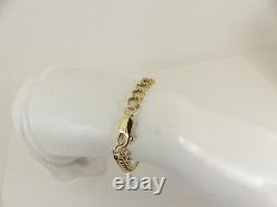 9ct Gold Curb Bracelet Double link Hallmarked 7 3/4'' 10.2 grams with gift box
