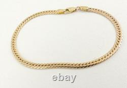 9ct Gold Curb Bracelet Flat Close Link Hallmarked 5.7 grams 7.75'' with Gift Box