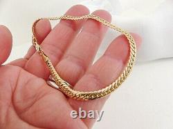9ct Gold Curb Bracelet Flat Close Link Hallmarked 5.7 grams 7.75'' with Gift Box