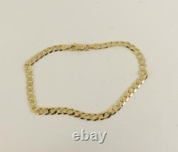9ct Gold Curb Bracelet Hallmarked 7.3'' 19 cm 3.9 grams with gift box