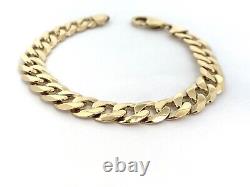 9ct Gold Curb Bracelet Heavy Gents Curb Bracelet 10mm Extra Heavy Yellow Gold