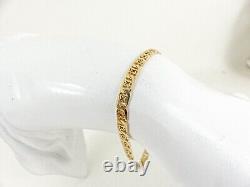 9ct Gold Curb Bracelet Kiss Flower Hallmarked 7 1/2'' 4.9grams with gift box