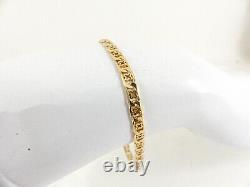 9ct Gold Curb Bracelet Kiss Flower Hallmarked 7 1/2'' 4.9grams with gift box