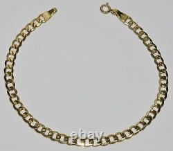 9ct Gold Curb Bracelet Ladies 7.5 inch 4MM Width Solid 9K Gold