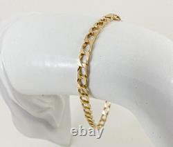 9ct Gold Curb Bracelet Solid Link Hallmarked 5.4 grams 7.5'' with Gift Box