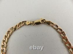 9ct Gold Curb Bracelet Solid Link Hallmarked 5.4 grams 7.5'' with Gift Box