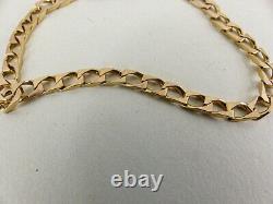 9ct Gold Curb Bracelet Solid Link Hallmarked 5.4 grams 7.5'' with Gift Box