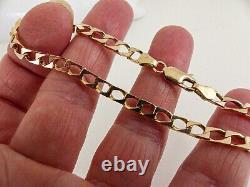 9ct Gold Curb Bracelet Solid Link Hallmarked 5.4 grams 7.5'' with Gift Box