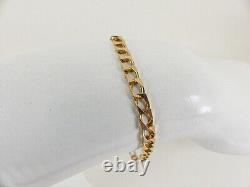 9ct Gold Curb Bracelet Solid Link Hallmarked 5.4 grams 7.5'' with Gift Box