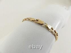 9ct Gold Curb Bracelet Solid Link Hallmarked 5.4 grams 7.5'' with Gift Box