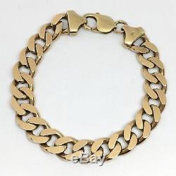 9ct Gold Curb Bracelet Very Heavy 8.25 Inches REF181