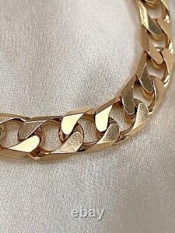 9ct Gold Curb Chain Bracelet 19.5cm / 7.5inch 14g Chunky Classic Gents