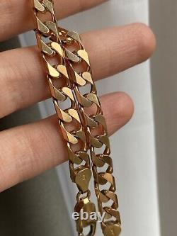 9ct Gold Curb Chain Bracelet 19.5cm / 7.5inch 14g Chunky Classic Gents