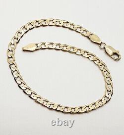 9ct Gold Curb Chain Bracelet 9ct Yellow Gold 7 75 / 19cm Hallmarked