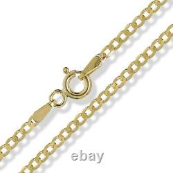 9ct Gold Curb Chain Diamond Cut Flat Trace Rope Figaro D/c Necklace Bracelet Box