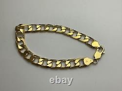 9ct Gold Curb Gents Bracelet UK Hallmarked Yellow Gold 8 Inch Bracelet