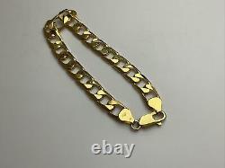 9ct Gold Curb Gents Bracelet UK Hallmarked Yellow Gold 8 Inch Bracelet