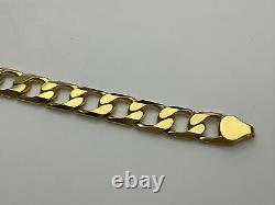 9ct Gold Curb Gents Bracelet UK Hallmarked Yellow Gold 8 Inch Bracelet