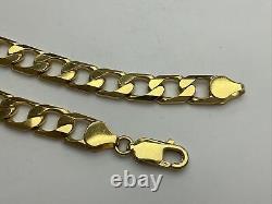 9ct Gold Curb Gents Bracelet UK Hallmarked Yellow Gold 8 Inch Bracelet