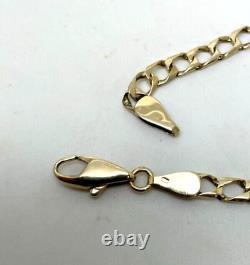 9ct Gold Curb Link Bracelet 23cm 9ct Yellow Gold Hallmarked 4mm Link Bracelet