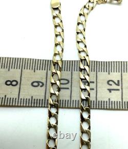 9ct Gold Curb Link Bracelet 23cm 9ct Yellow Gold Hallmarked 4mm Link Bracelet