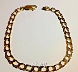 9ct Gold Curb Link Bracelet, 7.1/2, Inches Long, London. 1989, 6.15 Grams