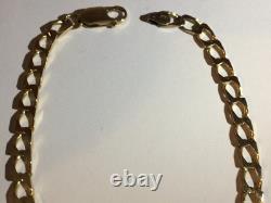 9ct Gold Curb Link Bracelet, 7.1/2, Inches Long, London. 1989, 6.15 Grams