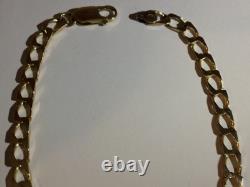 9ct Gold Curb Link Bracelet, 7.1/2, Inches Long, London. 1989, 6.15 Grams