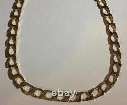 9ct Gold Curb Link Bracelet, 7.1/2, Inches Long, London. 1989, 6.15 Grams