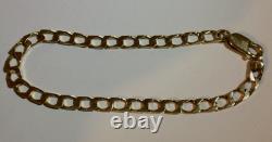 9ct Gold Curb Link Bracelet, 7.1/2, Inches Long, London. 1989, 6.15 Grams