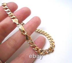 9ct Gold Curb Link Bracelet 9ct Hallmarked Yellow Gold Solid Link Curb 20cm