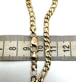 9ct Gold Curb Link Bracelet 9ct Yellow Gold Hallmarked 4mm 19cm Fancy Bracelet