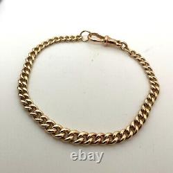 9ct Gold Curb Link Bracelet 9ct Yellow Gold Hallmarked Graduated Link 19cm 13g