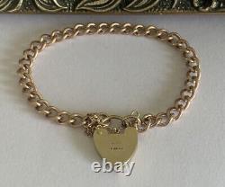 9ct Gold Curb Link Bracelet Charm 7 18cm Chain 10.6g 9k 375