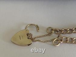 9ct Gold Curb Link Bracelet Charm 7 18cm Chain 10.6g 9k 375