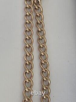 9ct Gold Curb Link Bracelet Charm 7 18cm Chain 10.6g 9k 375