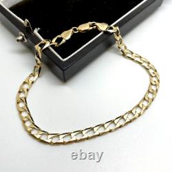 9ct Gold Curb Link Bracelet Hallmarked 9ct Yellow Gold Curb Bracelet 21cm 5mm