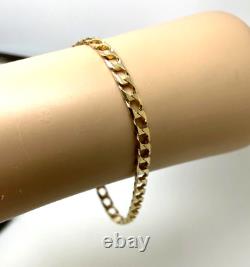 9ct Gold Curb Link Bracelet Hallmarked 9ct Yellow Gold Curb Bracelet 21cm 5mm