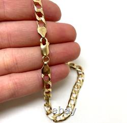 9ct Gold Curb Link Bracelet Hallmarked 9ct Yellow Gold Curb Bracelet 21cm 5mm