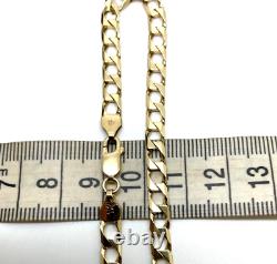 9ct Gold Curb Link Bracelet Hallmarked 9ct Yellow Gold Curb Bracelet 21cm 5mm