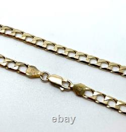 9ct Gold Curb Link Bracelet Hallmarked 9ct Yellow Gold Curb Bracelet 21cm 5mm