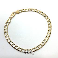 9ct Gold Curb Link Bracelet Hallmarked 9ct Yellow Gold Curb Bracelet 21cm 5mm