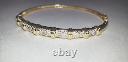 9ct Gold & Diamond Bangle 9.13grams