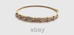 9ct Gold & Diamond Bangle 9.13grams