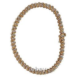 9ct Gold Diamond Bracelet 10.02g Fancy 18.5cm Fully Hallmarked