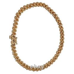 9ct Gold Diamond Bracelet 10.02g Fancy 18.5cm Fully Hallmarked