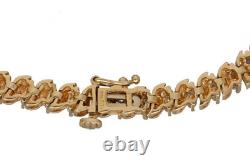 9ct Gold Diamond Bracelet 10.02g Fancy 18.5cm Fully Hallmarked